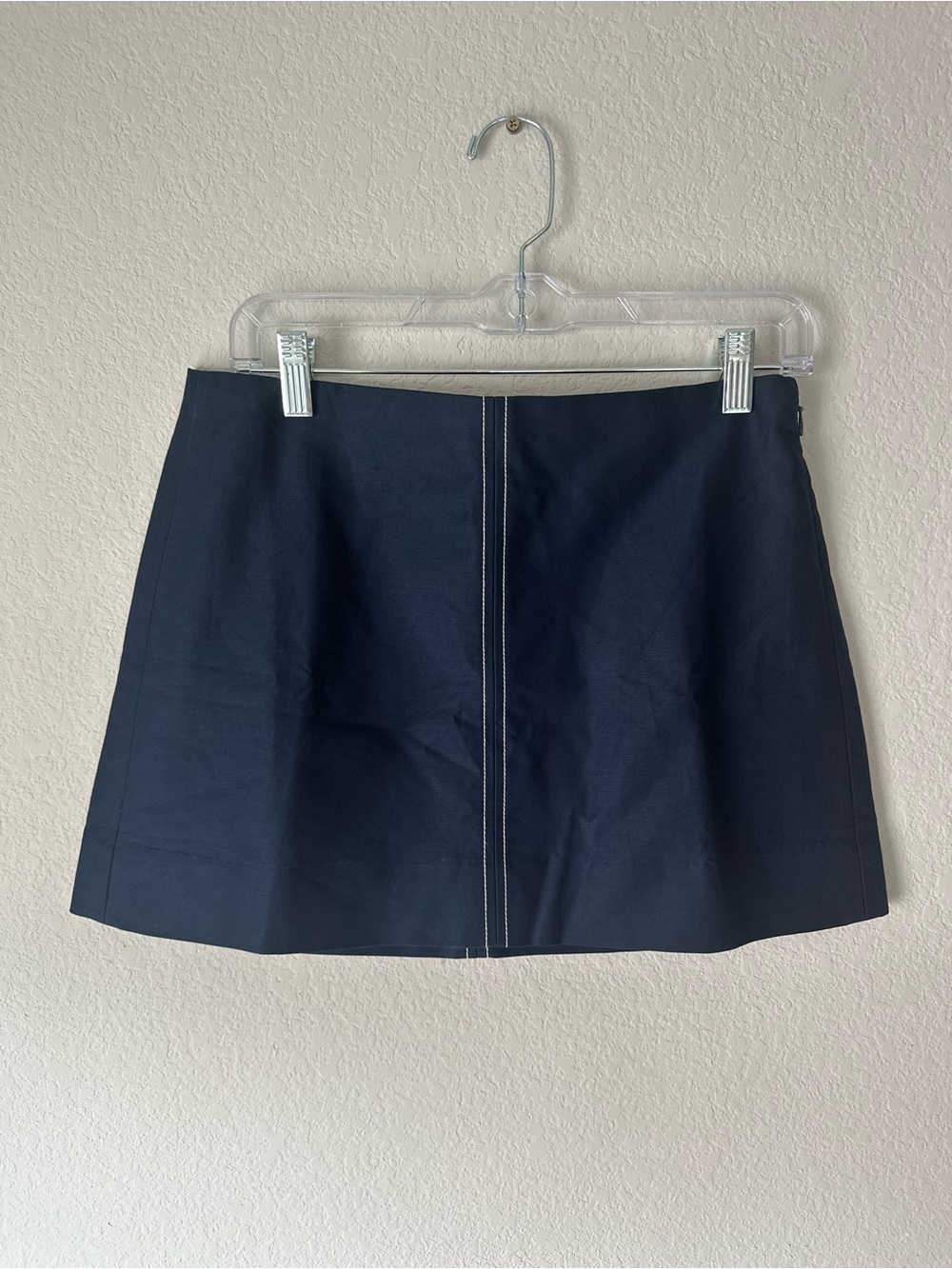 J.Crew Fairfax Mini Skirt/Skort in Cotton Poplin Navy w/ White Contrast size 2